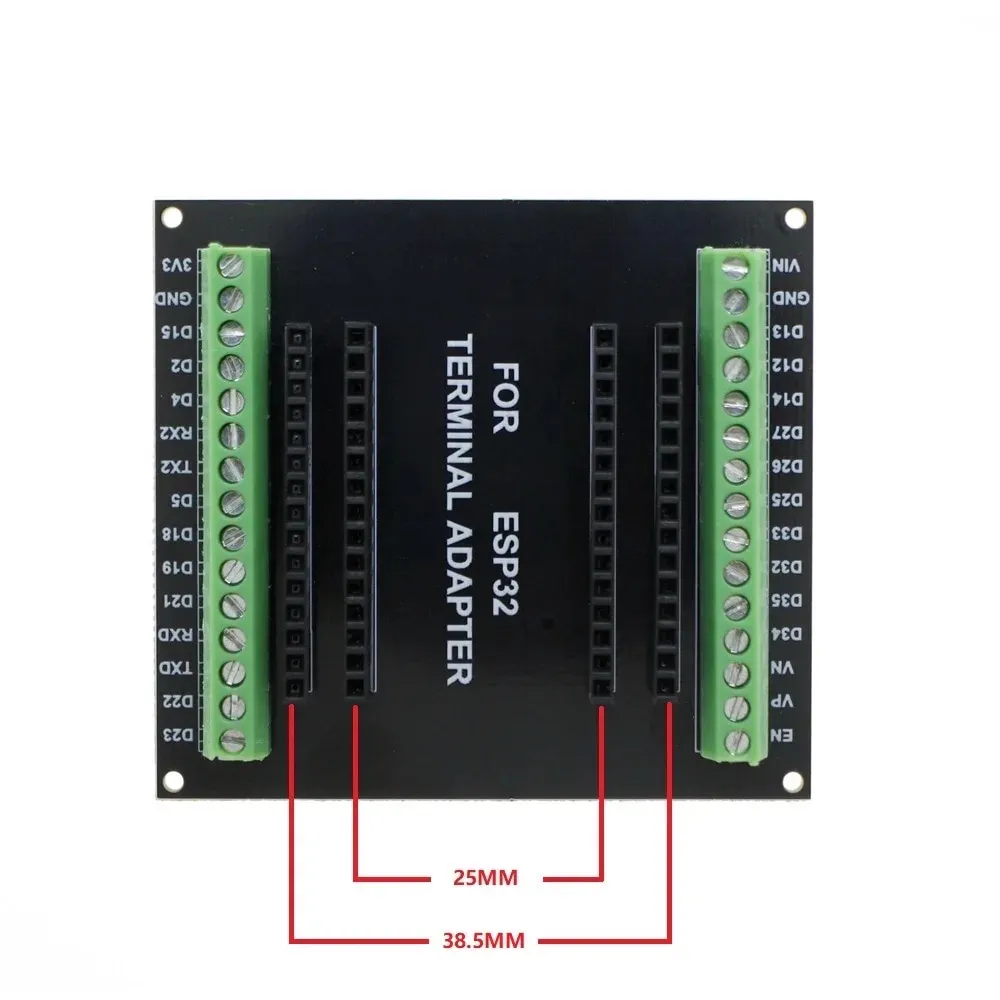 Placa breakout para ESP32 Devkit V1 con terminales de tornillo