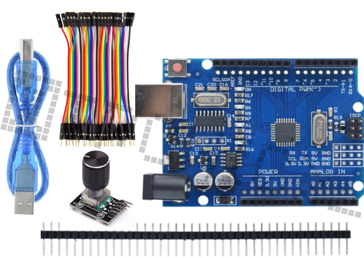 Kit de inicio para Arduino con Rotary Encoder y set de cables Dupont de 40 piezas