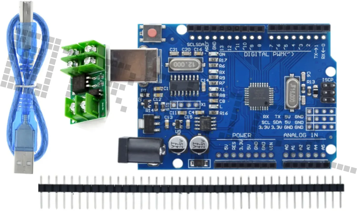 Kit de inicio para Arduino Uno R3 con módulo Mosfet y set de cables Dupont de 40 piezas (macho-macho)