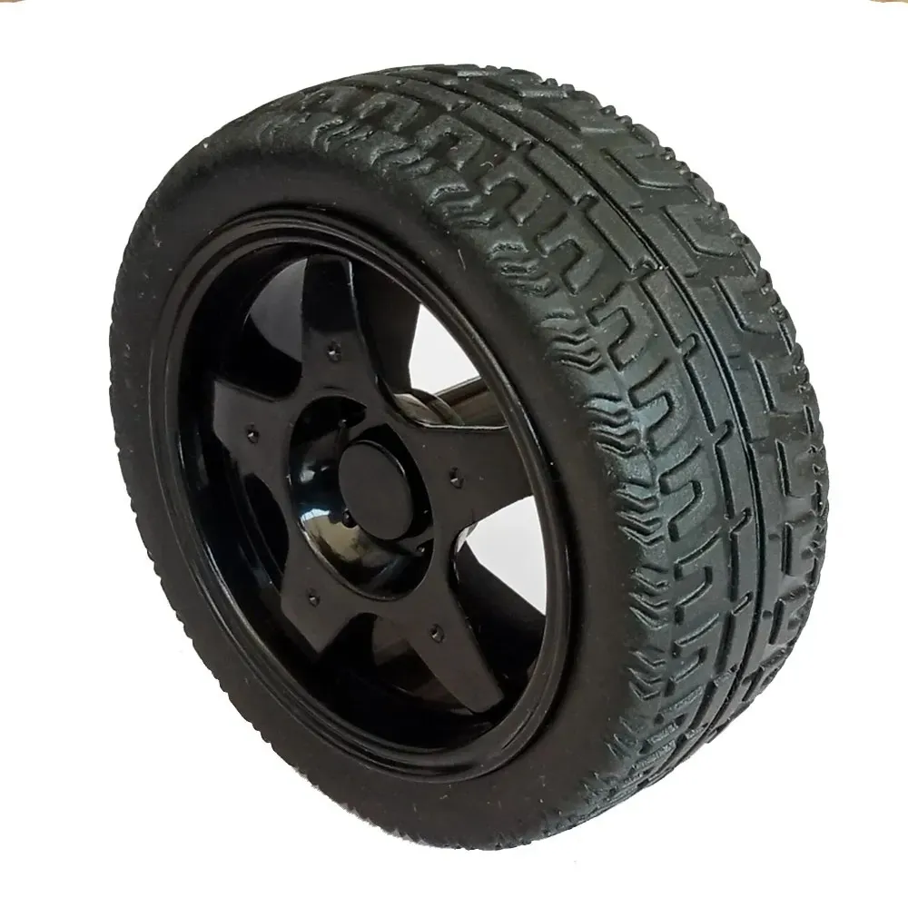 Rueda con goma para robot o smart car Negro