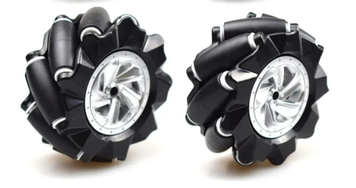 Rueda Mecanum / Rueda omnidireccional - 80MM-A Negro - set de 2 ruedas (1xL + 1xR)