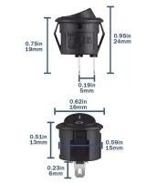 Interruptor basculante ON/OFF redondo de 15 mm para montaje empotrado – 2