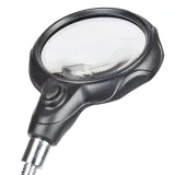 Lupa con iluminación LED, prácticos pinzas y soporte para soldador – 3