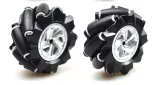 Rueda Mecanum / Rueda omnidireccional - 80MM-A Negro - set de 2 ruedas (1xL + 1xR) – 1