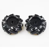 Rueda Mecanum / Rueda omnidireccional - 80MM-A Negro - set de 2 ruedas (1xL + 1xR) – 2