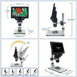 Microscopio digital (1200x) con pantalla LCD ajustable de 7 – 4