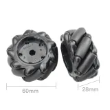 Rueda Mecanum / Rueda omnidireccional - 60MM-K Negra Set de 4 – 2