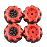 Rueda Mecanum / Rueda omnidireccional - 60MM-K Roja - Set de 4 – 2