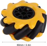 Rueda Mecanum / Rueda omnidireccional - 60MM-K Amarilla - Set de 4 – 4