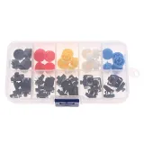 Surtido de pulsadores, momentáneos - 25 unidades, 5 colores, 12X12x7.3mm – 2