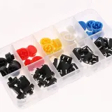 Surtido de pulsadores, momentáneos - 25 unidades, 5 colores, 12X12x7.3mm – 4