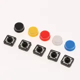 Surtido de pulsadores, momentáneos - 25 unidades, 5 colores, 12X12x7.3mm – 5