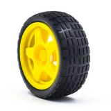 Rueda con goma para robot o smart car amarillo – 1