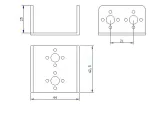 Soporte de dirección ancho Robótica- soporte servo en forma de U PTZ - sistema de montaje DIY para robot – 4