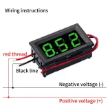 Voltímetro 3,5V-30V -  Verde, 0.56 inch, empotrable – 2