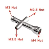 Mini llave de vaso cuadrada de cuatro caras M2.5, M3, M4 – 1