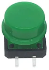 Pulsador | momentáneo - pulsación | 12x12x7 | Verde – 1