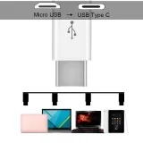 Adaptador USB-C macho a Micro-USB hembra blanco – 5