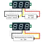 Voltímetro 0V-100V Azul – 3