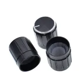 Tapón de aluminio para Rotary Switch/ Potentiometer (diámetro: interno 6mm, externo 15mmx17mm) - negro – 4