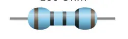 Dibujo esquemático de una resistencia de 100 Ohm