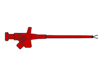 Punta de prueba con pinza flexible roja