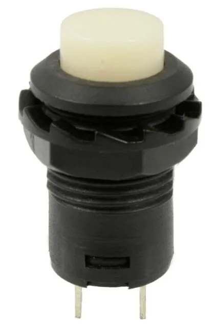 Pulsador | encendido-apagado self lock | 14x20 agujero redondo 12mm | Blanco