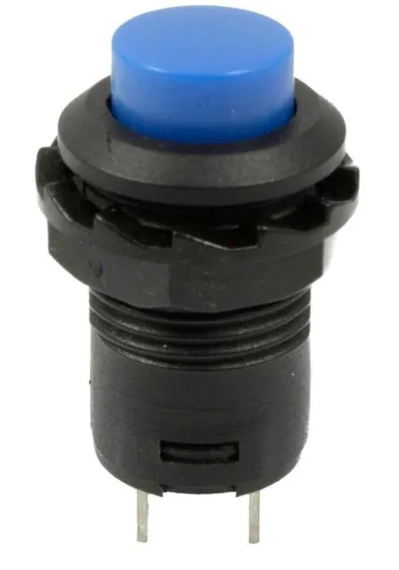 Pulsador | encendido-apagado self lock | 14x20 agujero redondo 12mm | Azul