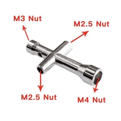 Mini llave de vaso cuadrada de cuatro caras M2.5, M3, M4