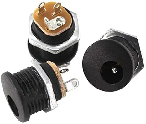 Jack de alimentación DC hembra 5.5x2.1mm DC-022 con tuerca