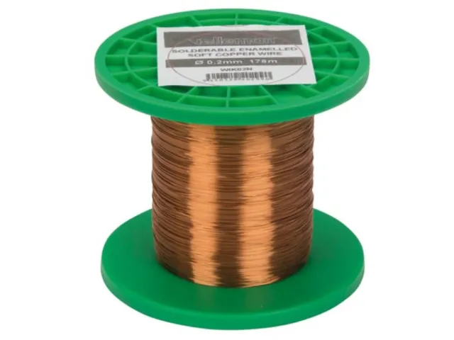 Alambre de bobinado de cobre Ø0.2mm - 178m - 97 ohm