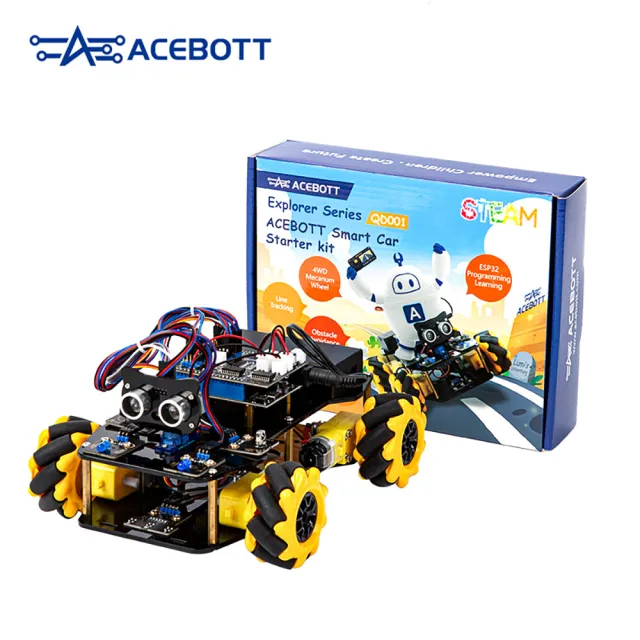 Coche robot ACEBOTT ESP32 con tracción 4x4 mecanum | Montaje propio | STEM