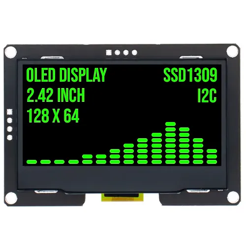 Pantalla OLED de 2.4 pulgadas 128x64 Verde I2C SSD1309 3.3V
