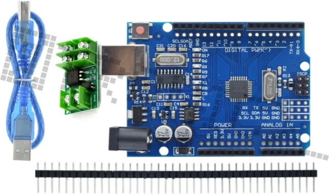 Kit de inicio para Arduino Uno R3 con módulo Mosfet y set de cables Dupont de 40 piezas (macho-macho)