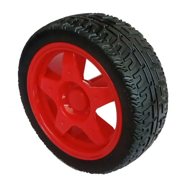 Rueda con goma para robot o smart car Rojo