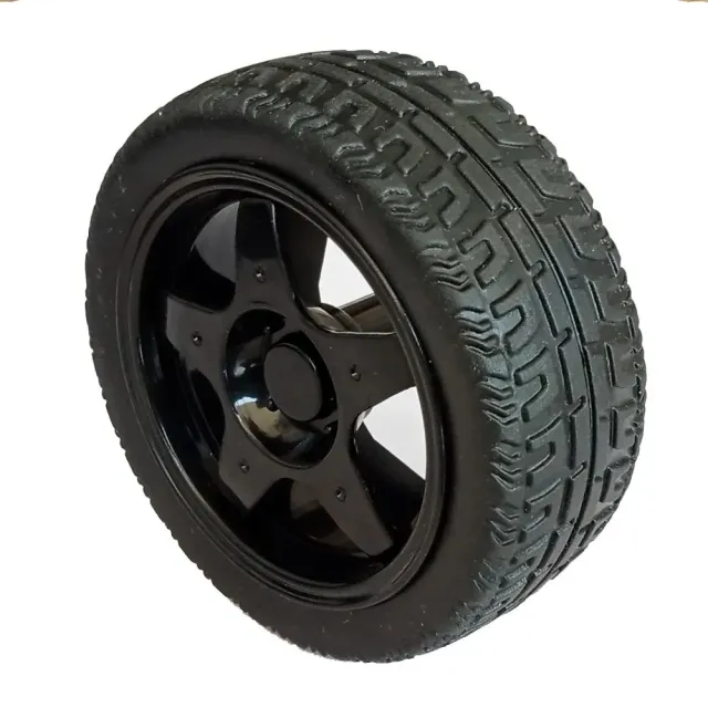Rueda con goma para robot o smart car Negro