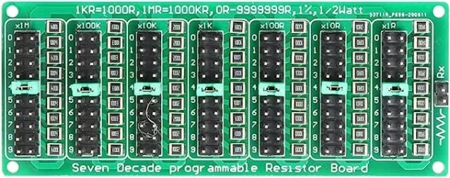 Placa de resistencias programables de 7 segmentos y 10 posiciones