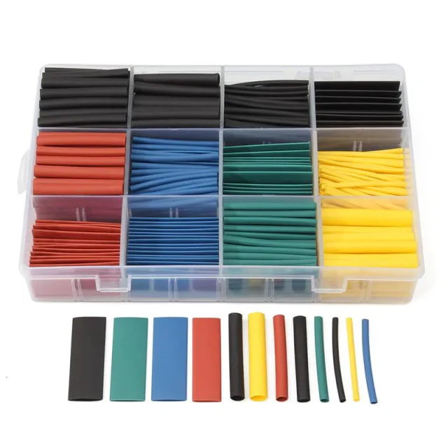 Juego de 530 Piezas de Tubo Termorretráctil de Colores en caja
