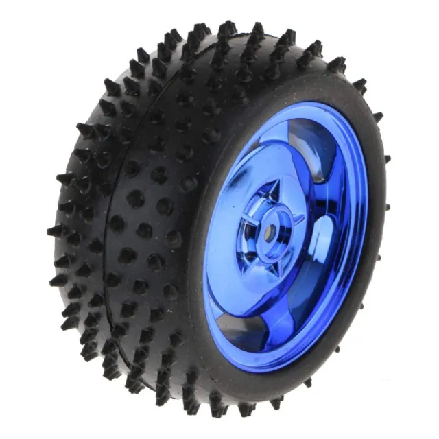 Rueda de goma para robot Smart Car Model 85x38mm para Arduino, compatible con 4WD/2WD - Azul metálico