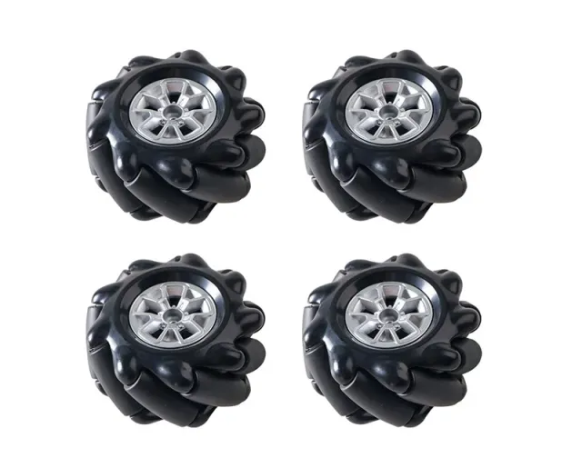 Rueda Mecanum / Rueda omnidireccional - 60MM-K Negra Set de 4