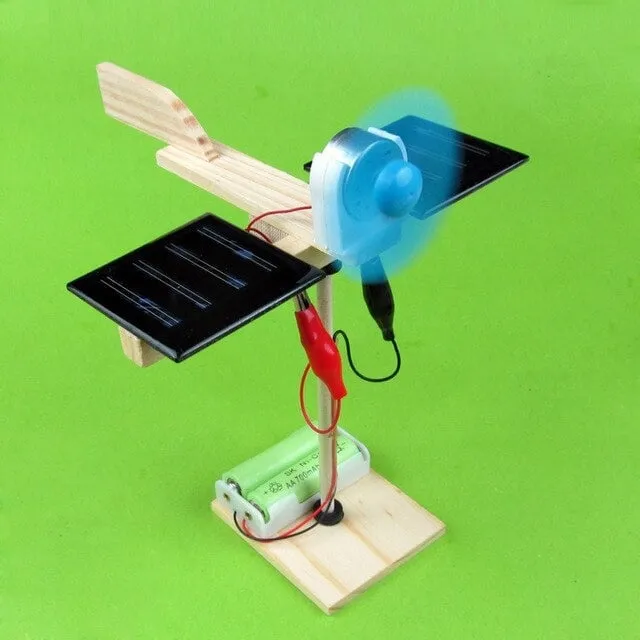 Mini avión de madera con energía solar (Educativo)