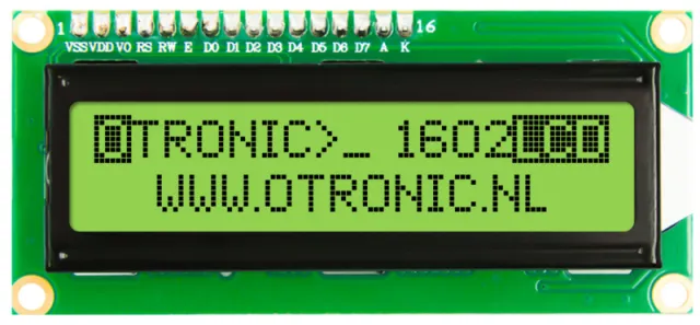 LCD 1602 retroiluminación verde/amarilla con I2C pre-soldado