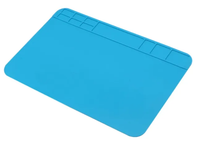 Alfombrilla de soldadura flexible de silicona 30x20cm azul