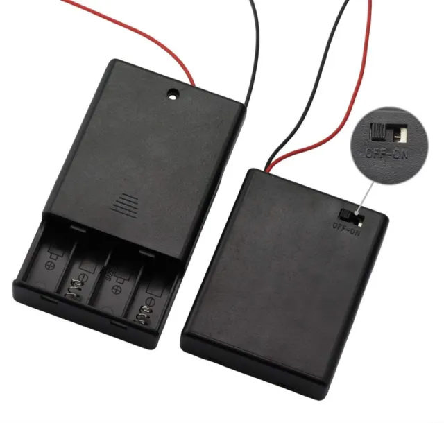 Portapilas para 4x AAA con interruptor de encendido/apagado (6V)