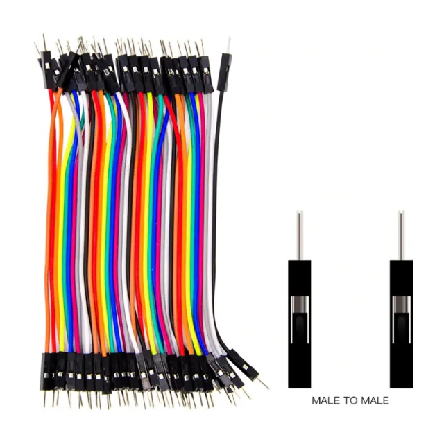 Cables Dupont Jumper 40 piezas (Male-Male) puentes de cable de 10cm para Breadboard