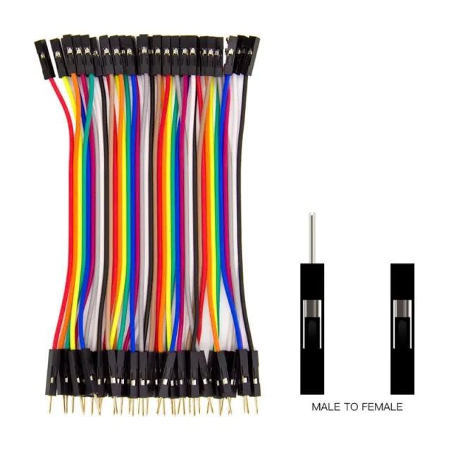 Cables Dupont Jumper 40 piezas (Male-Female) puentes de 10cm para Breadboard