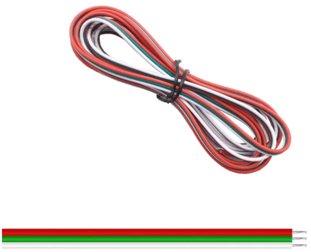 Cable de 3 conductores 22AWG Ø1.3mm rojo / verde / blanco 1 meter