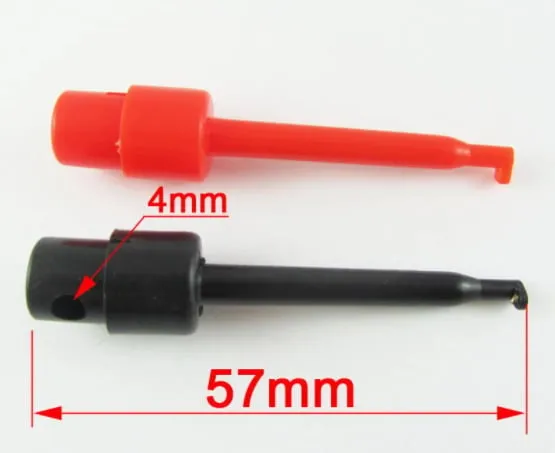 Clip de prueba con gancho con resorte para PCB SMD IC 57mm - Rojo
