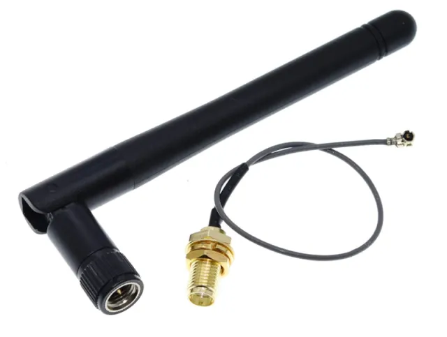 Antena WiFi 2.4Ghz con conector SMA a uFL Ipex
