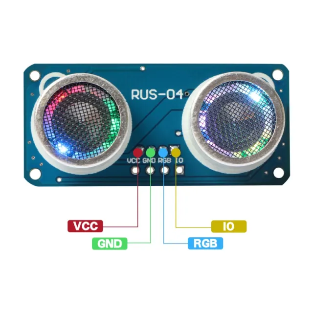 RUS-04 Sensor ultrasónico de distancia con LED RGB integrado